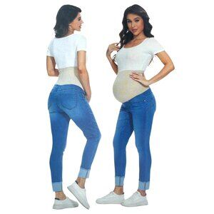 Haute Mama Maternity Curvy Denim Jeans With Stretch Belly Band Size Large